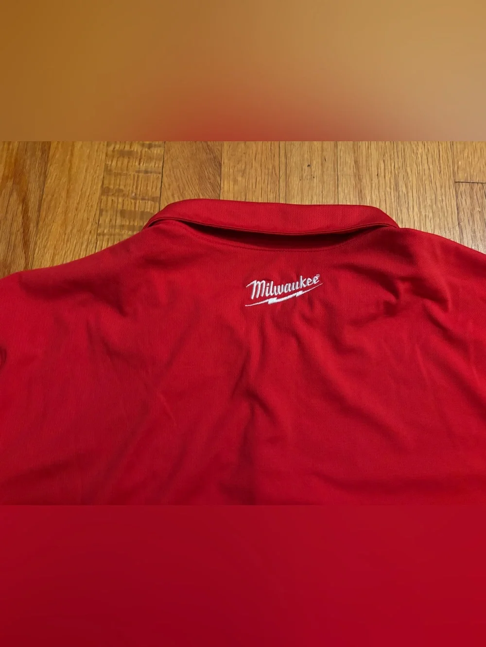 Nike Milwaukee Tools  red polyester polo shirt Large